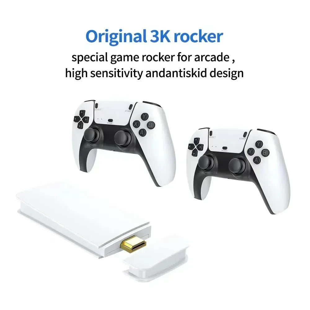 20000 + 4K HDMI TV Video Game Stick Retro Gaming Console w/ 2 Wireless Controller White Game Console