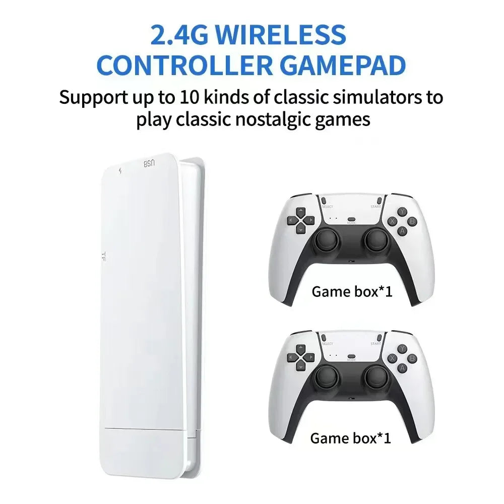 20000 + 4K HDMI TV Video Game Stick Retro Gaming Console w/ 2 Wireless Controller White Game Console