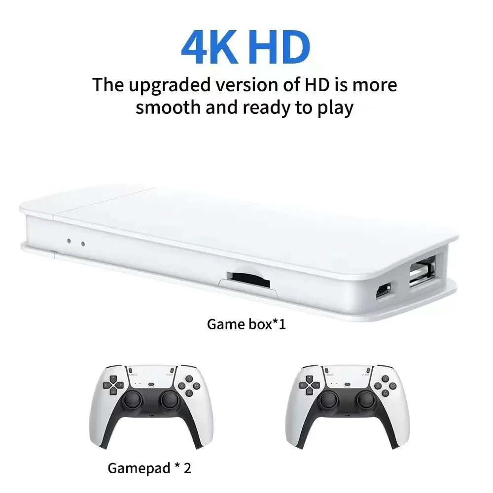 20000 + 4K HDMI TV Video Game Stick Retro Gaming Console w/ 2 Wireless Controller White Game Console