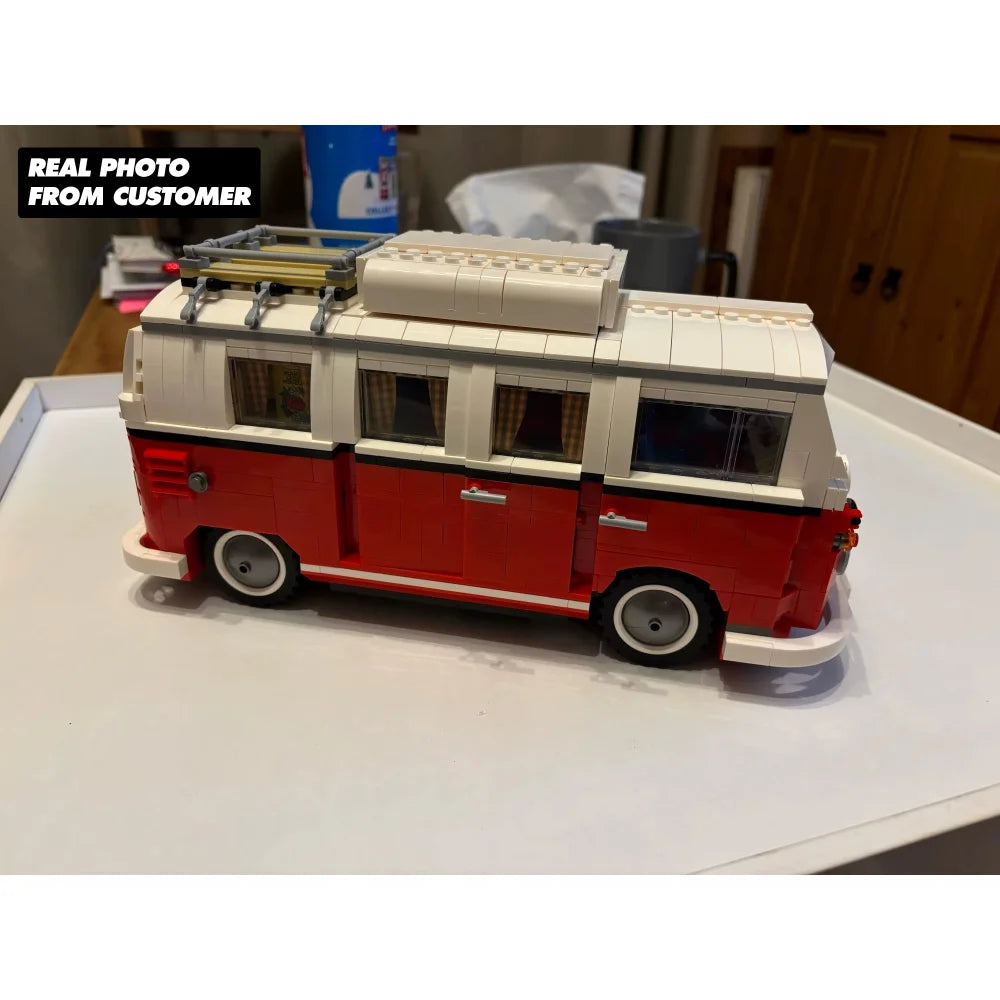 Creator Expert Volkswagen T1 Camper Van VW VDUB Red Building Kit Retired Set Volkswagen T1 Building Blocks