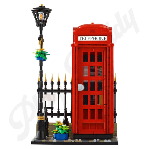 Ideas Red London Telephone Box Building Blocks Set 1460PCS Model Kit MOC Bricks London Telephone Box Building Blocks