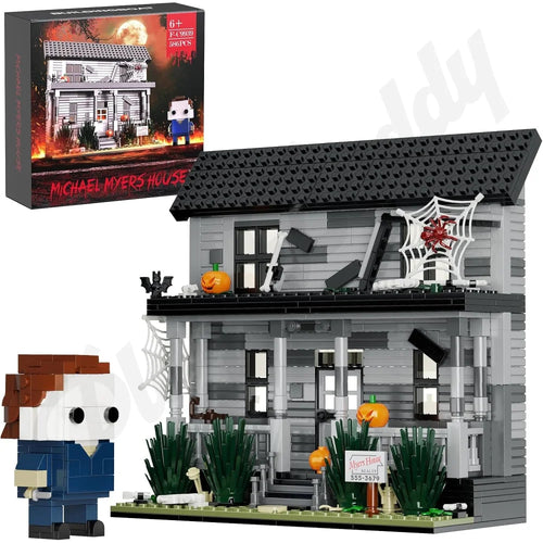 MOC Town Halloween Michael Myers with House Figure 586PCS Building Block Boxed Michael Myers with House Building Blocks