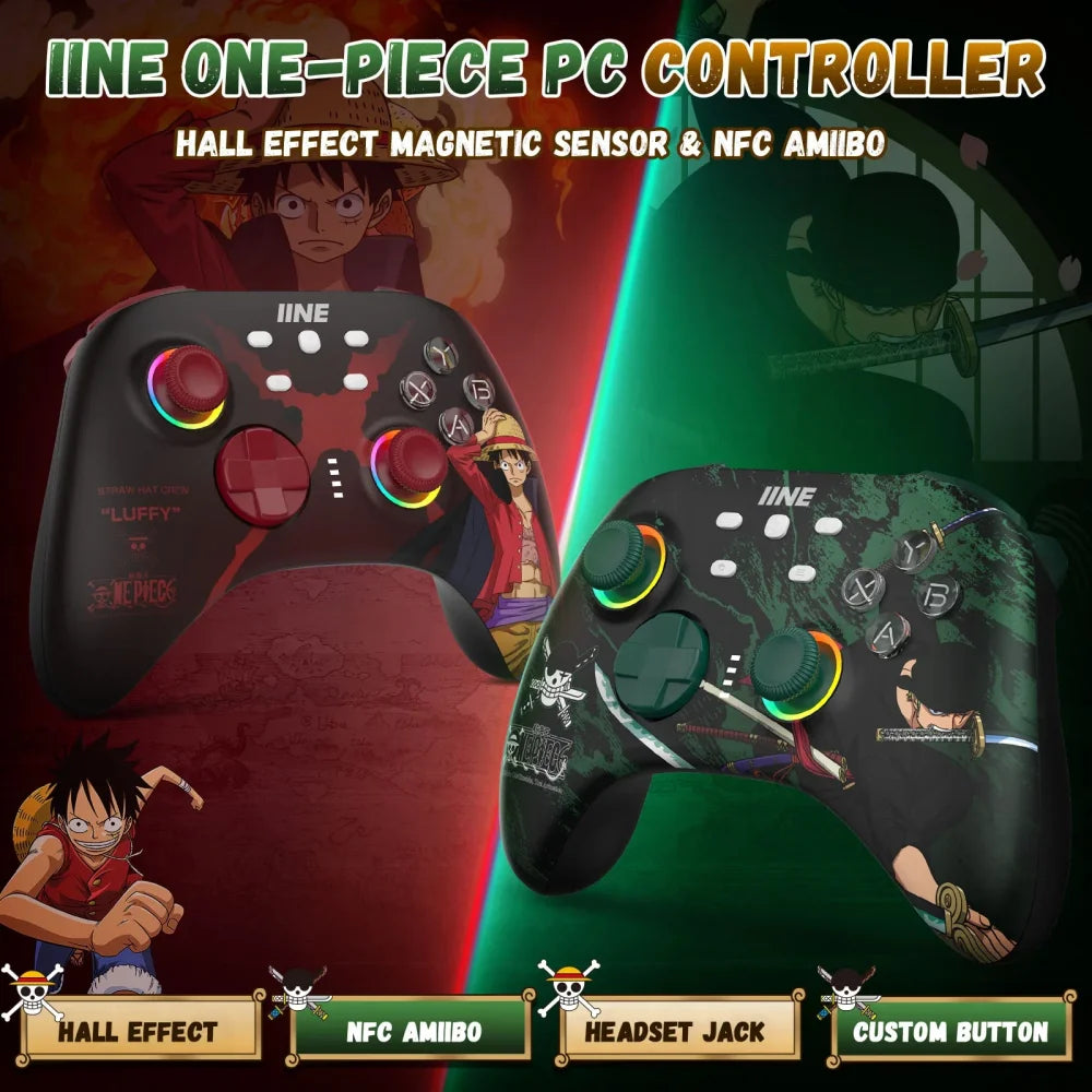 Pro Roronoa Zoro One Piece RGB Gaming Controller for Nintendo Switch & PC Green / RGB Gaming Controller