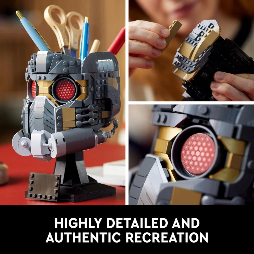 Super Heroes: Star-Lord’s Helmet Building Blocks Set 600PCS Assembly Bricks Star-Lord’s Helmet Building Blocks