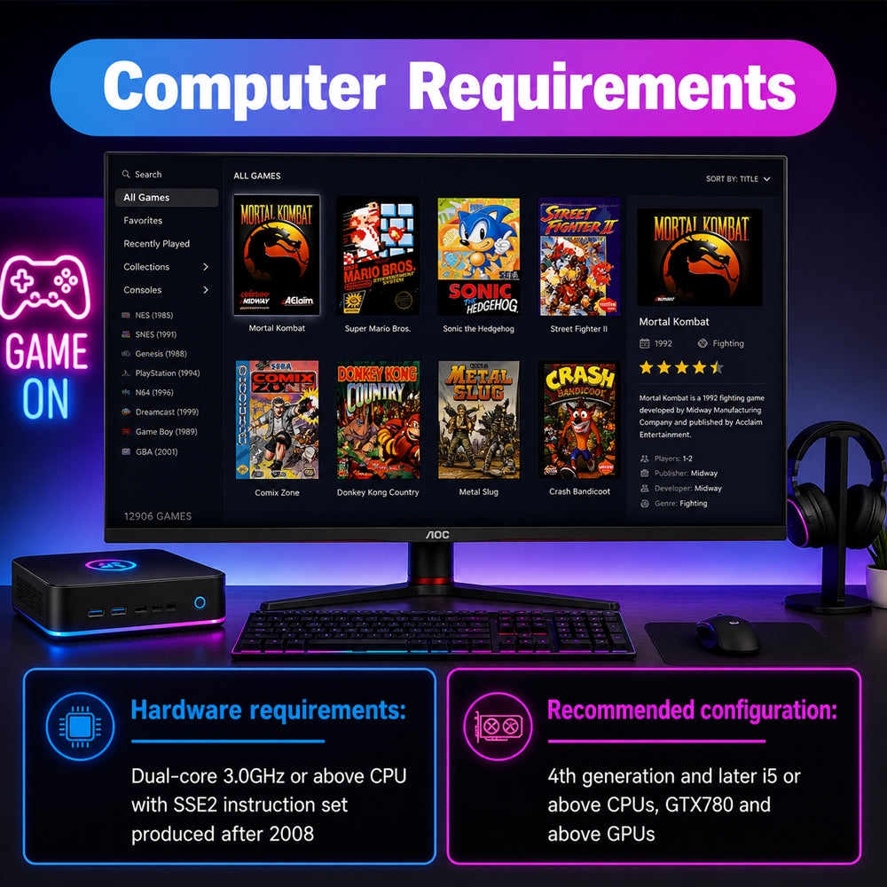 1TB Gaming HDD Retrobat/Playnite/Launchbox 16,000+ Retro & 3D Games for PC - 1TB Gaming HDD - Game Consoles