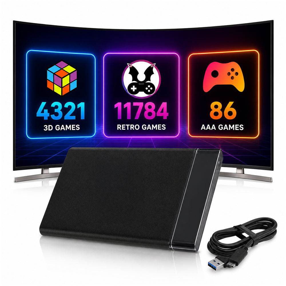 1TB Gaming HDD Retrobat/Playnite/Launchbox 16,000+ Retro & 3D Games for PC - 1TB Gaming HDD - Game Consoles