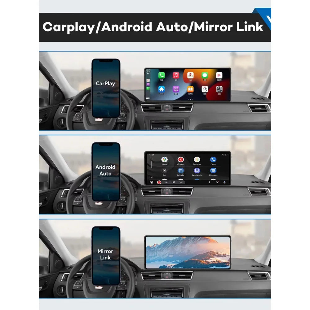 10.26 Inch 4K Touch Screen Car Bluetooth FM Wireless Apple CarPlay Android Auto - Car Entertainment