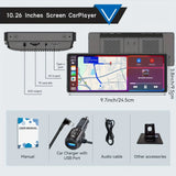 10.26 Inch 4K Touch Screen Car Bluetooth FM Wireless Apple CarPlay Android Auto - Car Entertainment