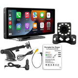 10.26 Inch Wireless Portable Apple CarPlay Android Auto Radio Touchscreen + Cam - Multimedia + 12 LEDs Cam - Car