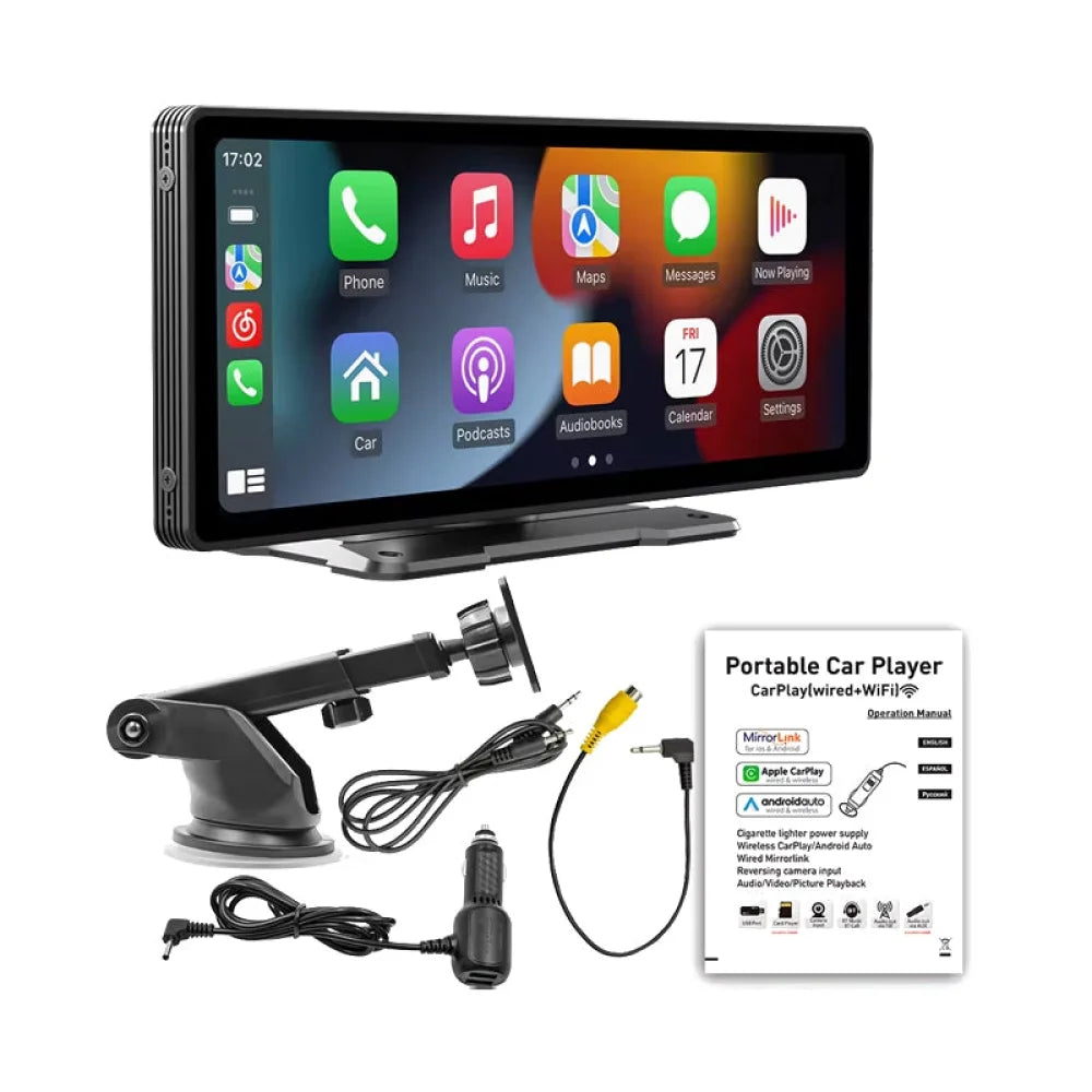 10.26 Inch Wireless Portable Apple CarPlay Android Auto Radio Touchscreen + Cam - Multimedia - Car Entertainment