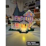 1349PCS MOC Coraline The Pink Palace Building Blocks with Lighting Kit Pink Palace Building Blocks