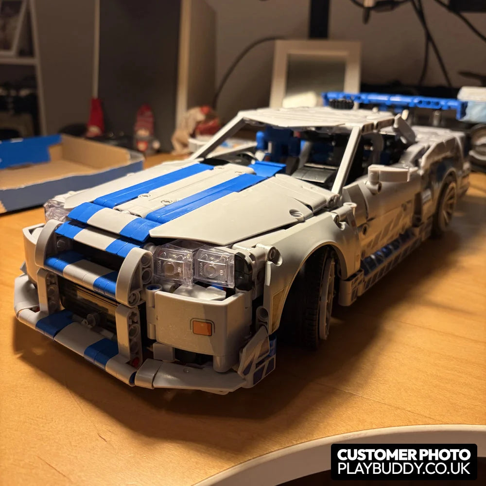 2 Fast 2 Furious Nissan Skyline GT-R R34 (42210) 1410PCS Building Blocks Nissan Skyline GT-R R34 Building Blocks