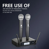 2025 UHF Wireless Microphone Metal Professional Dual Channel Handheld Mics Party 2x Mics + Receiver Microphone