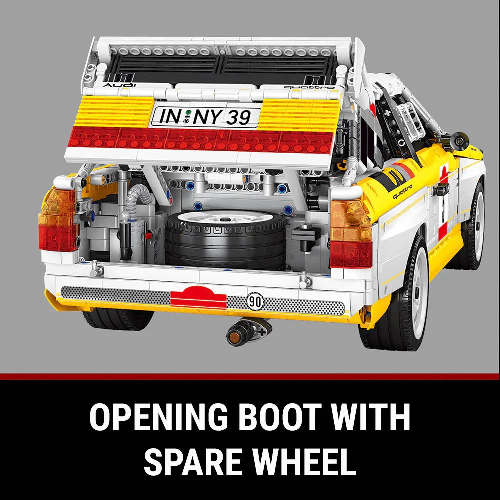 3887PCS Audi Sport Quattro S1 Rally Car 1984 Building Blocks 1:8 Scale Audi Sport Quattro S1 Rally Car Building Blocks