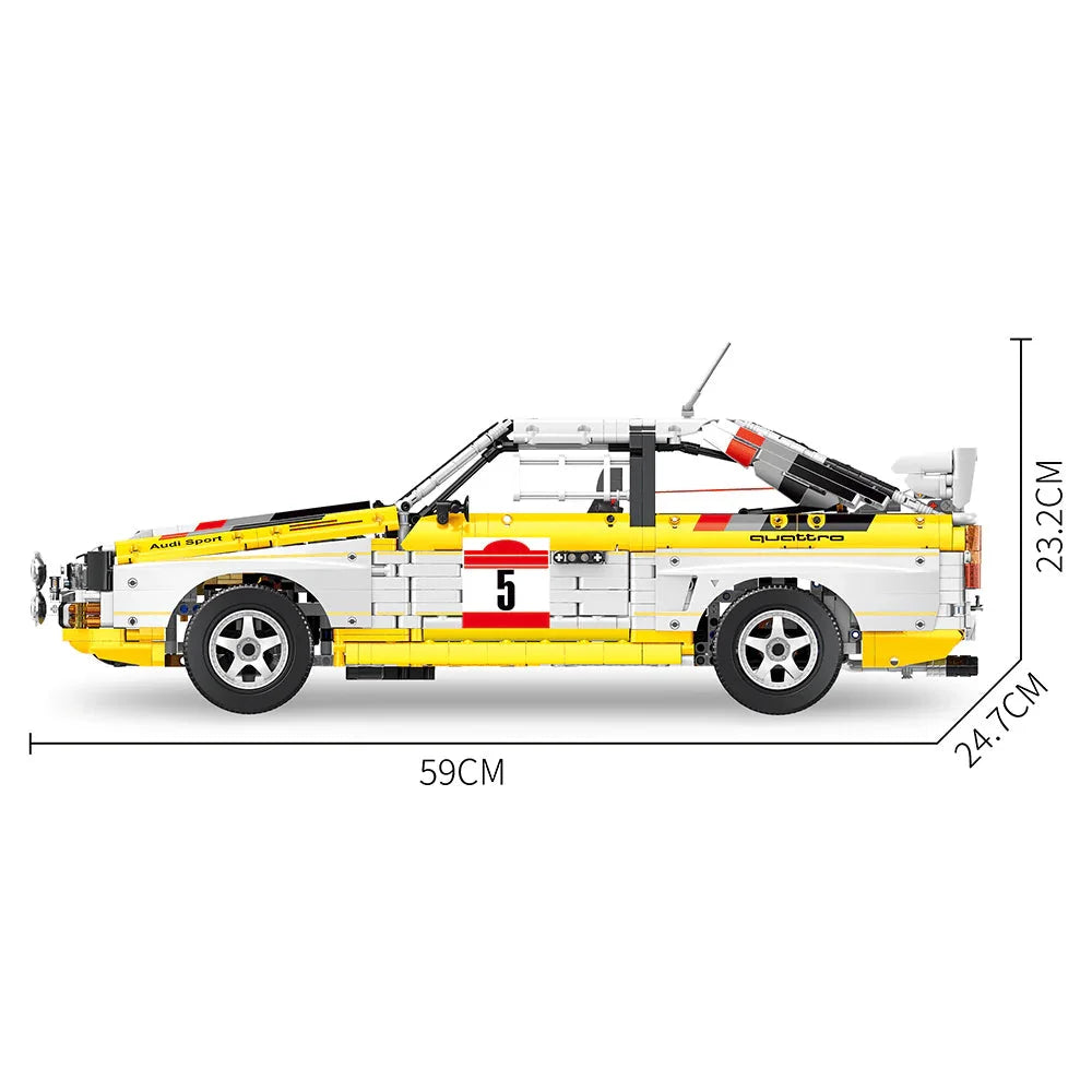 3887PCS Audi Sport Quattro S1 Rally Car 1984 Building Blocks 1:8 Scale Audi Sport Quattro S1 Rally Car Building Blocks