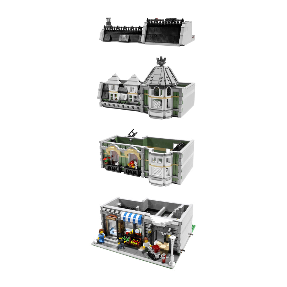 Green Grocer (10185) 2352PCS Modular Building Blocks w/ 4 Figures
