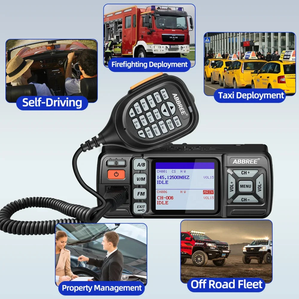 AR-318 25W Mini Ham Transceiver Car Mobile Radio Amateur Walkie Talkie Dual Band Black Walkie Talkie