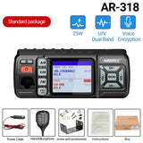 AR-318 25W Mini Ham Transceiver Car Mobile Radio Amateur Walkie Talkie Dual Band Black Walkie Talkie