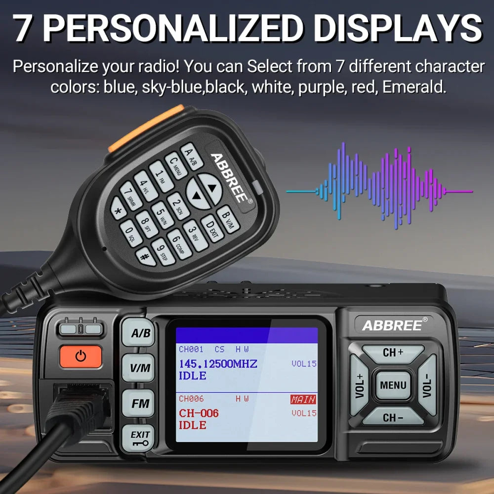 AR-318 25W Mini Ham Transceiver Car Mobile Radio Amateur Walkie Talkie Dual Band Black Walkie Talkie