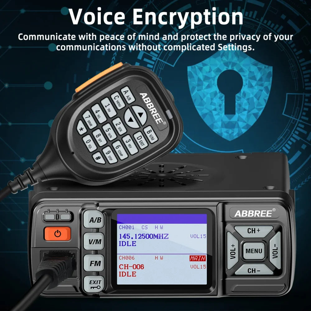 AR-318 25W Mini Ham Transceiver Car Mobile Radio Amateur Walkie Talkie Dual Band Black Walkie Talkie