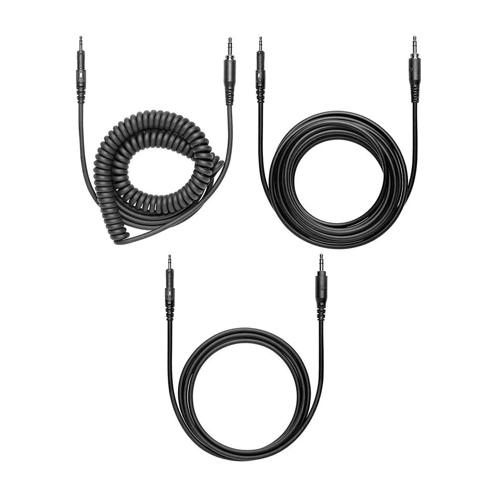 Audio Technica ATHM50X Black Studio Monitor Headphones + Case & Cables ATH-M50X ATH-M50x Microphone