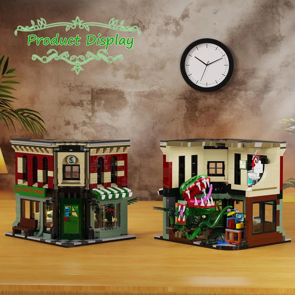 Audrey II Piranha Plant House Flower Shop 850PCS Building Blocks MOC Bricks Flower Shop Building Blocks