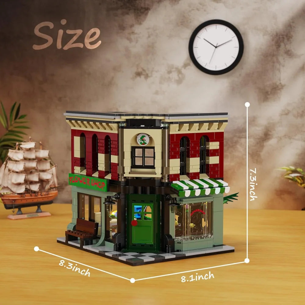 Audrey II Piranha Plant House Flower Shop 850PCS Building Blocks MOC Bricks Flower Shop Building Blocks