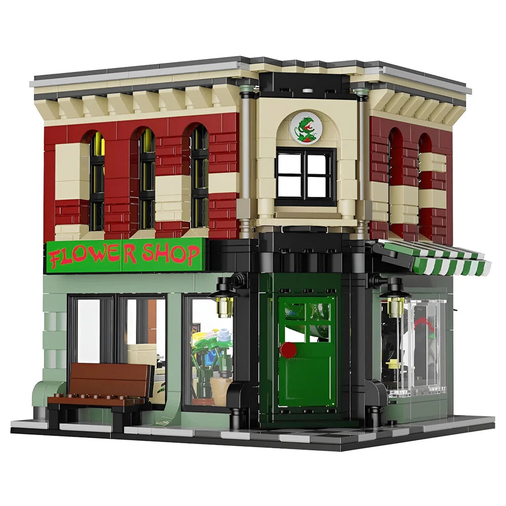 Audrey II Piranha Plant House Flower Shop 850PCS Building Blocks MOC Bricks Flower Shop Building Blocks
