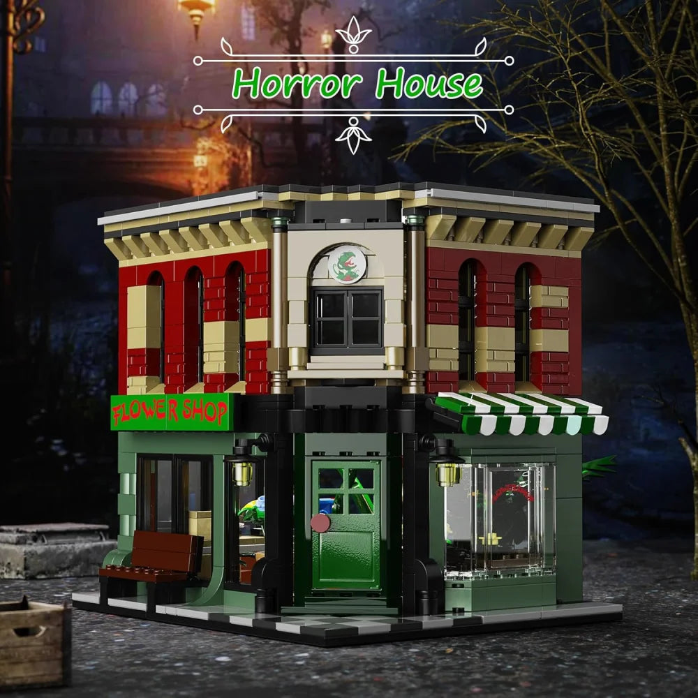 Audrey II Piranha Plant House Flower Shop 850PCS Building Blocks MOC Bricks Flower Shop Building Blocks