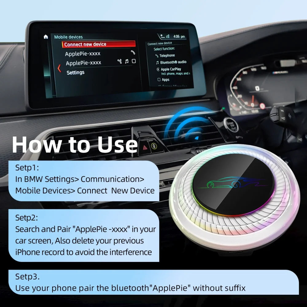 BMW Carplay AI BOX Multimedia Player Android 13 TV Box w/ YouTube & Netflix RM-KPL089B Apple CarPlay & Android Auto