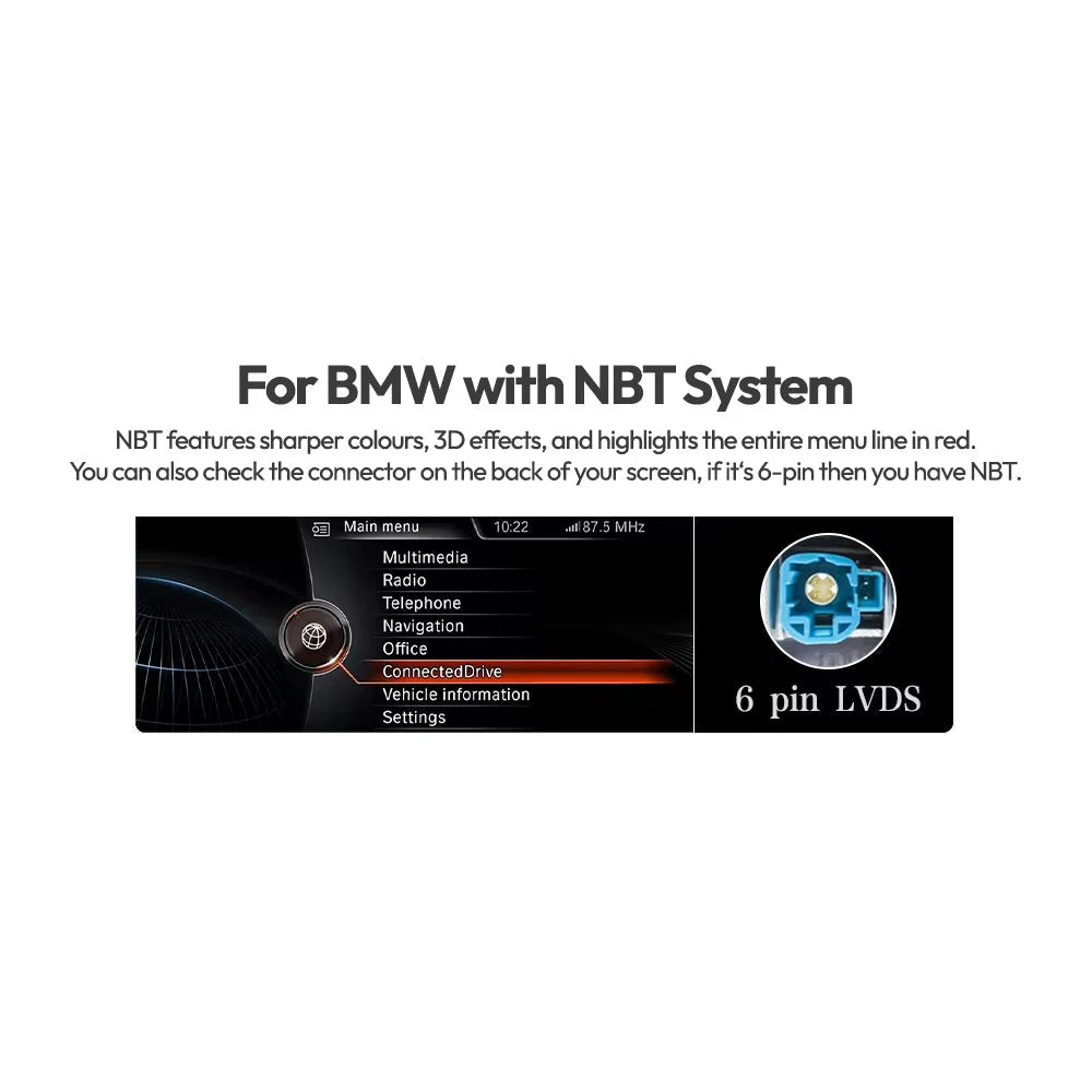 BMW NBT F Series Wireless Apple CarPlay & Android Auto Integration Kit Retrofit NBT 6-Pin Connector Apple CarPlay &