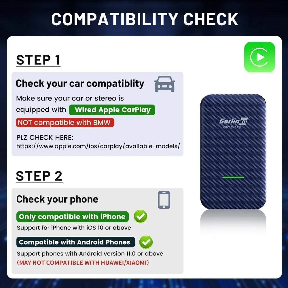 CarlinKit 4.0 for Wireless CarPlay Box Android Auto Dongle Car Player Activator CarlinKit 4.0 / Yes Apple CarPlay &