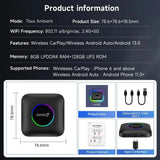 CarlinKit Android 13 Wireless CarPlay AI Box Android Auto LED Multimedia Player Apple CarPlay & Android Auto