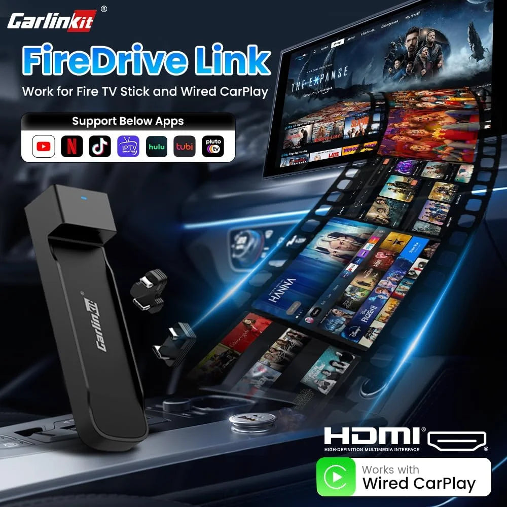 CarlinKit FireDrive CarPlay to HDMI Cable Adapter for Fire TV Stick Streaming CarlinKit FireDrive Apple CarPlay &