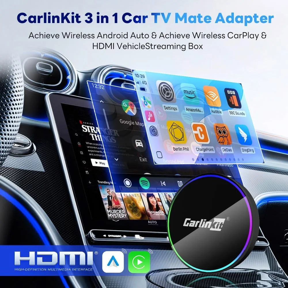 Carlinkit HD2CP Pro HDMI TV Streaming Wireless CarPlay & Android Auto Adapter Carlinkit HD2CP Pro Apple CarPlay &