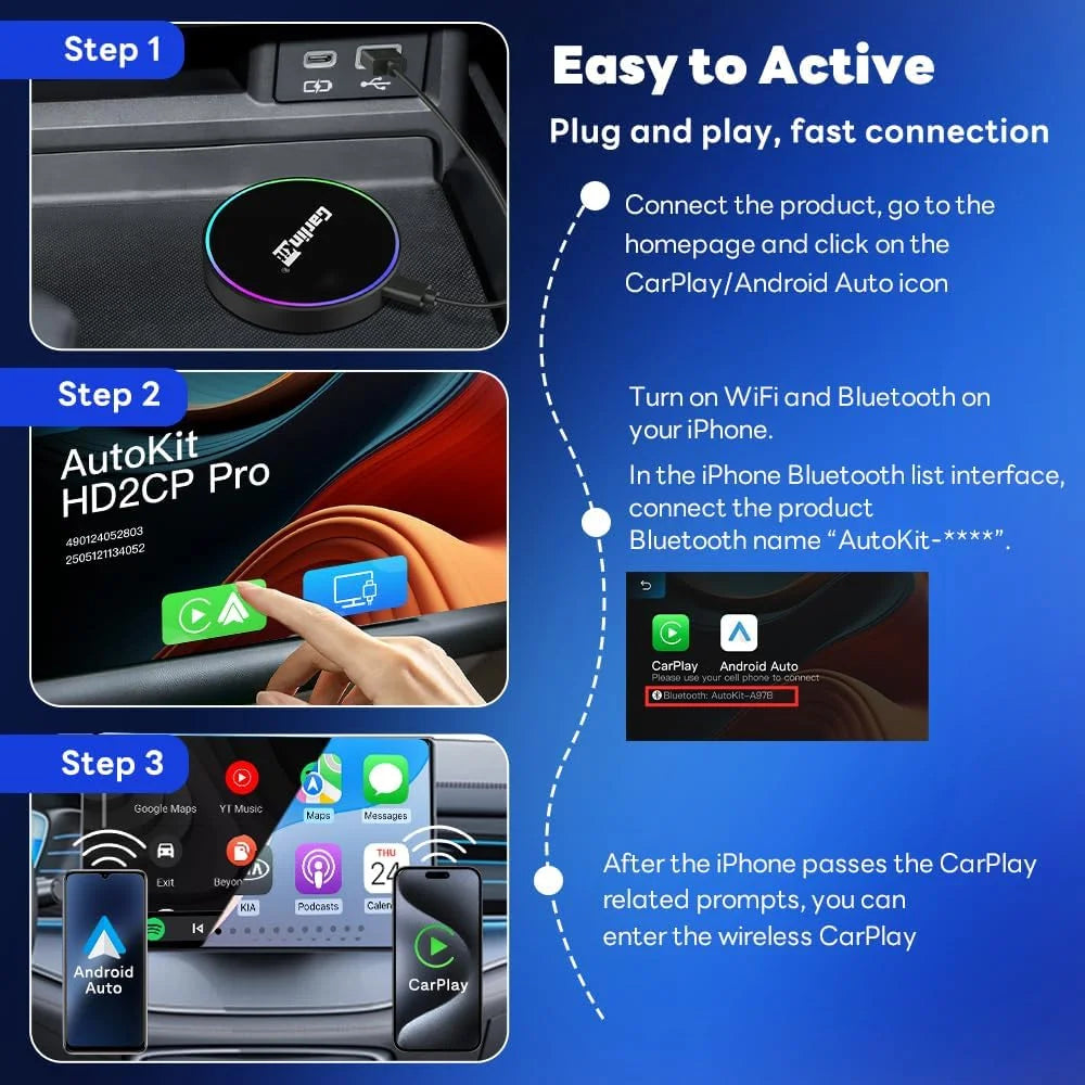 Carlinkit HD2CP Pro HDMI TV Streaming Wireless CarPlay & Android Auto Adapter Carlinkit HD2CP Pro Apple CarPlay &