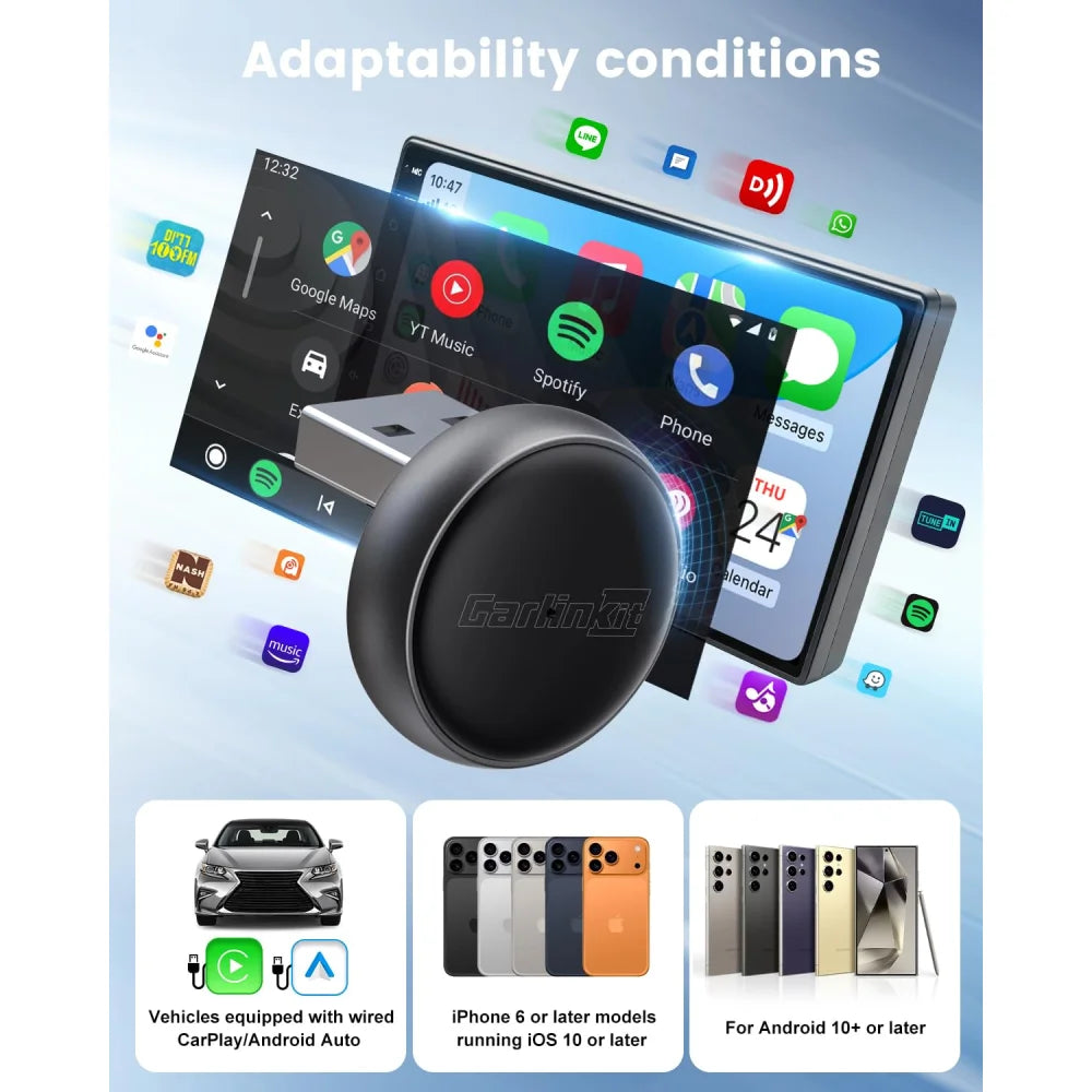 CarlinKit Mini Ultra 3 CarPlay & Android Auto Adapter OEM Wired To Wireless CarlinKit Mini Ultra 3 Apple CarPlay &
