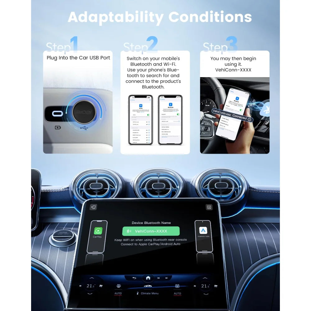 CarlinKit Mini Ultra 3 CarPlay & Android Auto Adapter OEM Wired To Wireless CarlinKit Mini Ultra 3 Apple CarPlay &