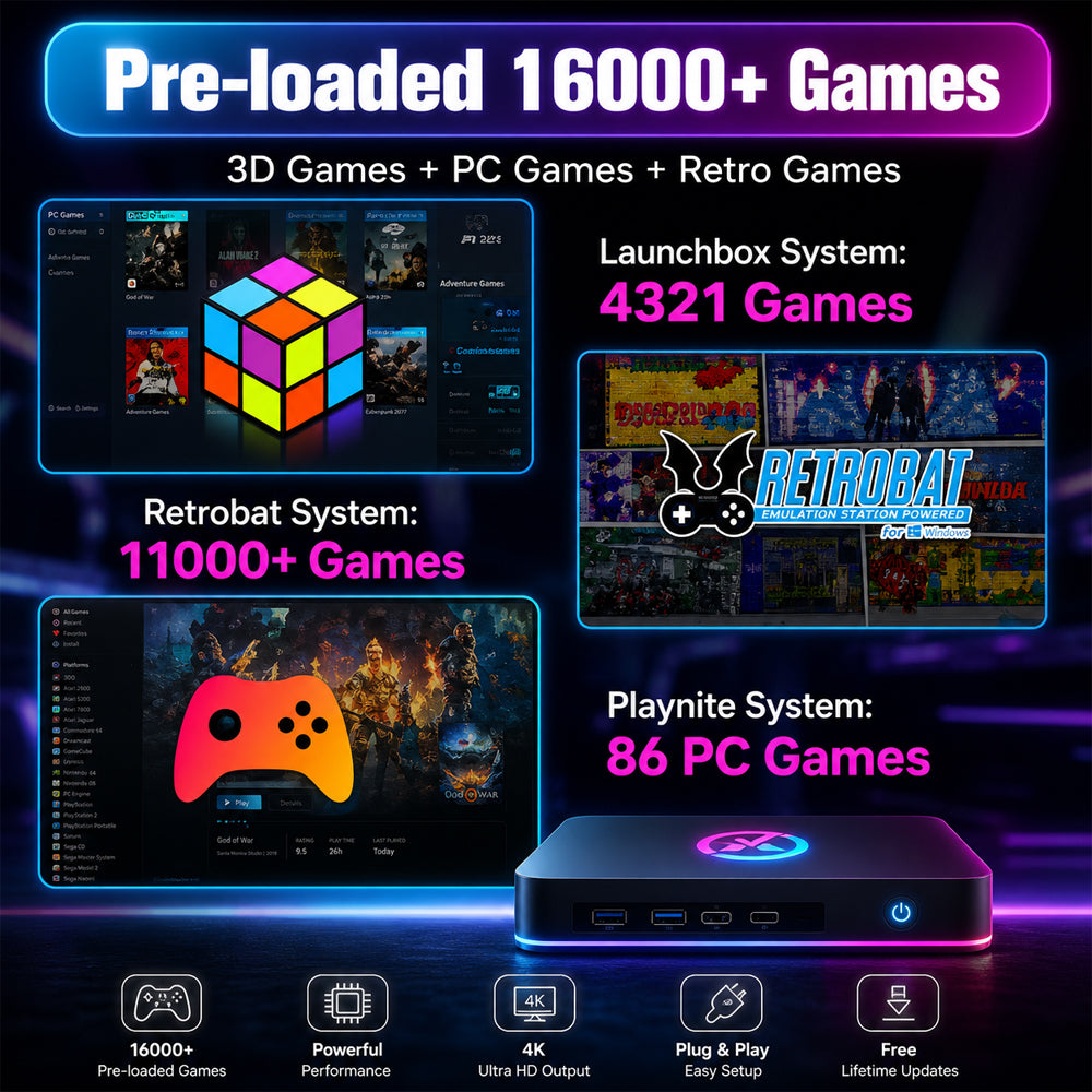 1TB Gaming HDD Retrobat/Playnite/Launchbox 16,000+ Retro & 3D Games for PC - 1TB Gaming HDD - Game Consoles
