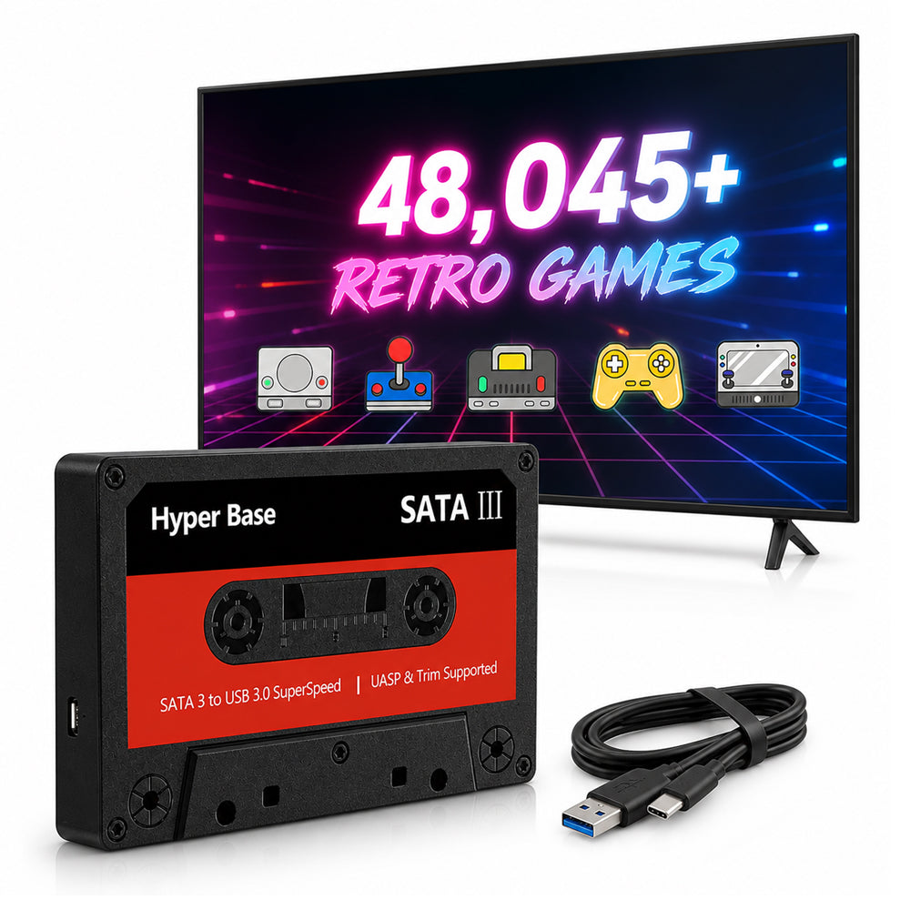 500GB Portable Gaming HDD 48,000+ Retro & AAA Games for PC - 500GB Gaming HDD - Game Consoles