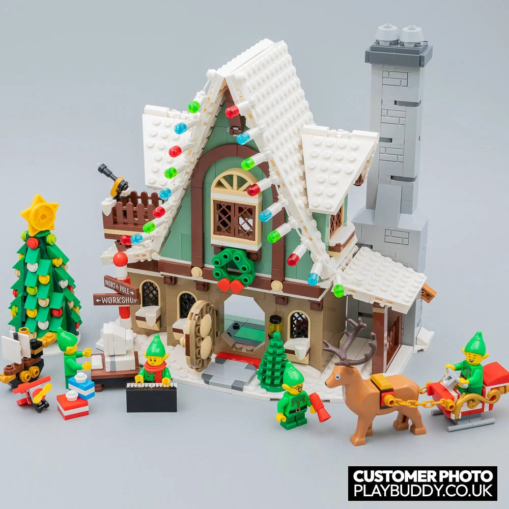 Elf Club House (10275) 1197PCS Christmas Building Blocks Gift w/ 4 Mini Figures Elf Club House Building Blocks