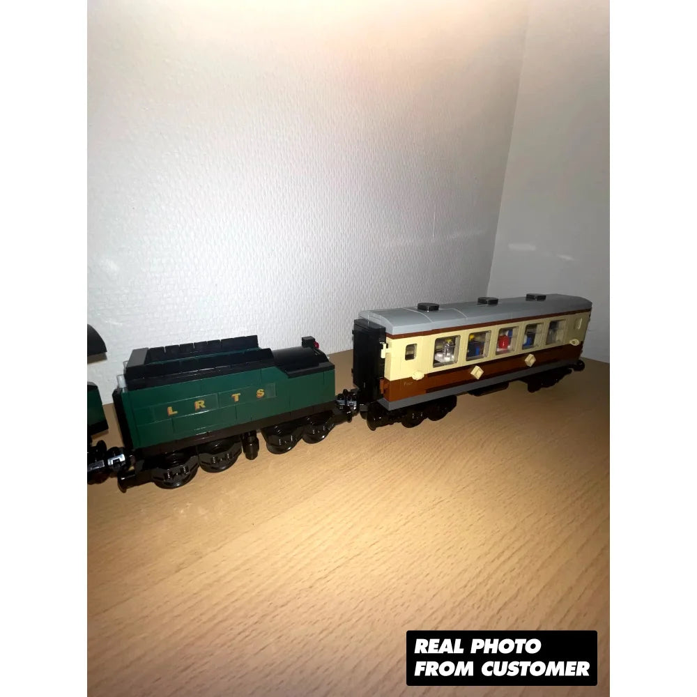 Emerald Classic Night Train Steam Train Building Blocks Set Large-Scale Gift Toy Emerald Classic Night Train Building