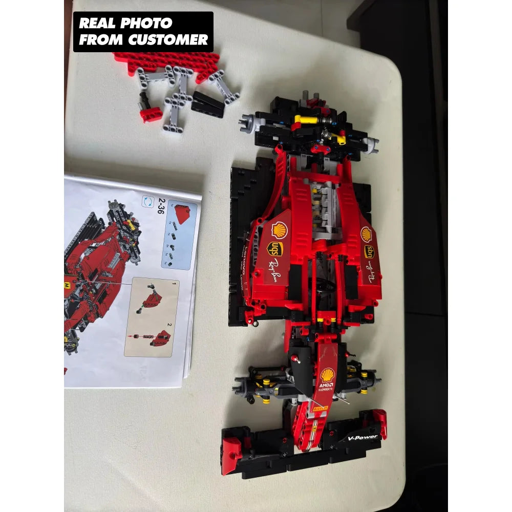 Ferrari F1 SF90 Technic Toy Car Model 1200PCS Building Blocks Formula One 1 Gift 1200 + / Ferrari F1 SF90 Building