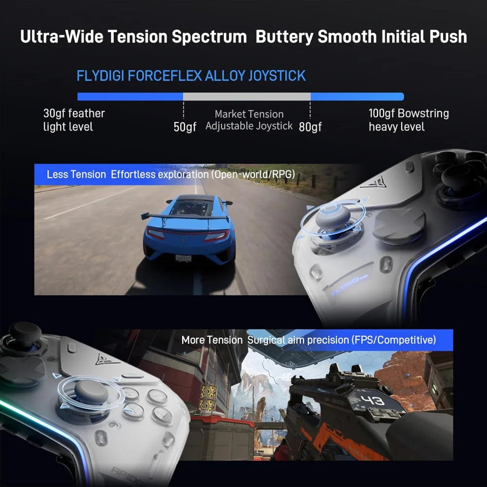 Flydigi Apex 5 Elite Controller Hall Sticks Hall Effect Triggers RGB Gamepad Gaming Controller