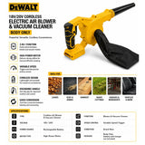 For DeWalt 18V/20V Cordless Electric Air Blower & Vacuum Cleaner - Body Only - DeWalt Air Blower & Vacuum Cleaner