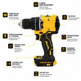For DeWalt DCD805 20V Cordless Combi Hammer Electric Brushless Drill - Body Only - DCD805 (No Battery) - Power Tools