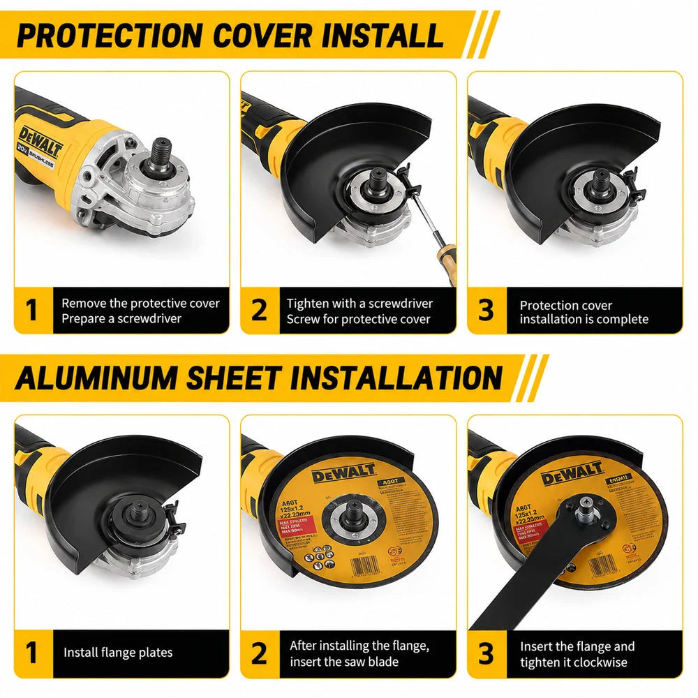 For DeWalt DCG406 20V Brushless 125mm Cordless Angle Grinder - Body Only - DCG406 (No Battery) - Power Tools