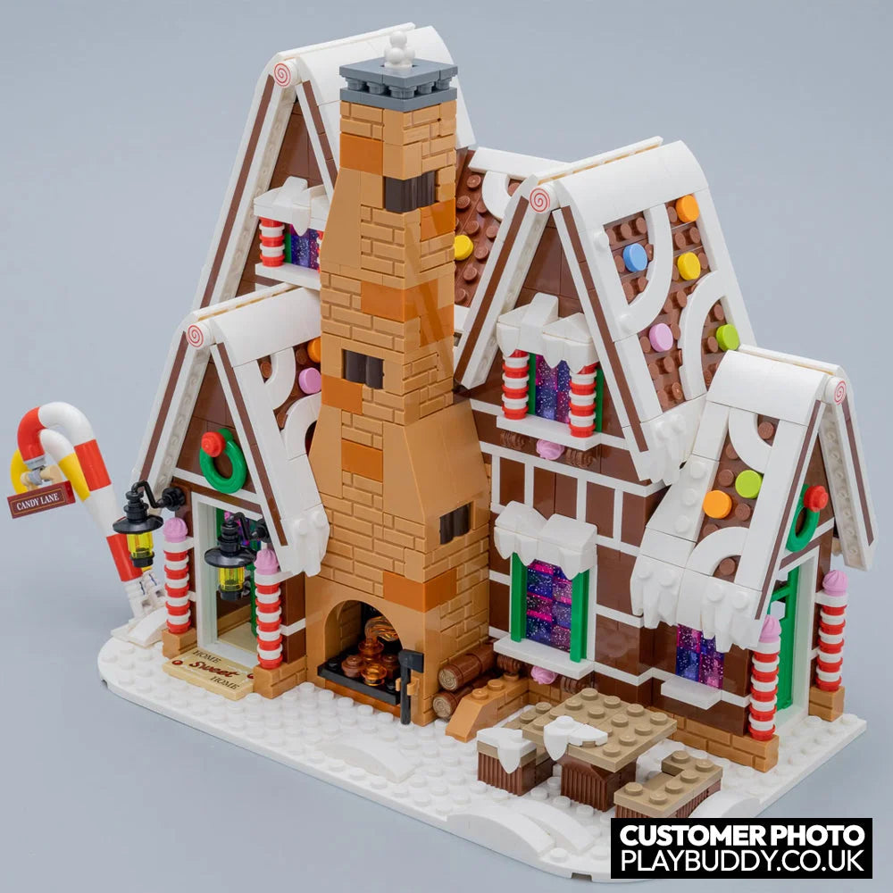 Gingerbread House (10267) 1477PCS Christmas Building Blocks Gift w/ Figures Gingerbread House Building Blocks