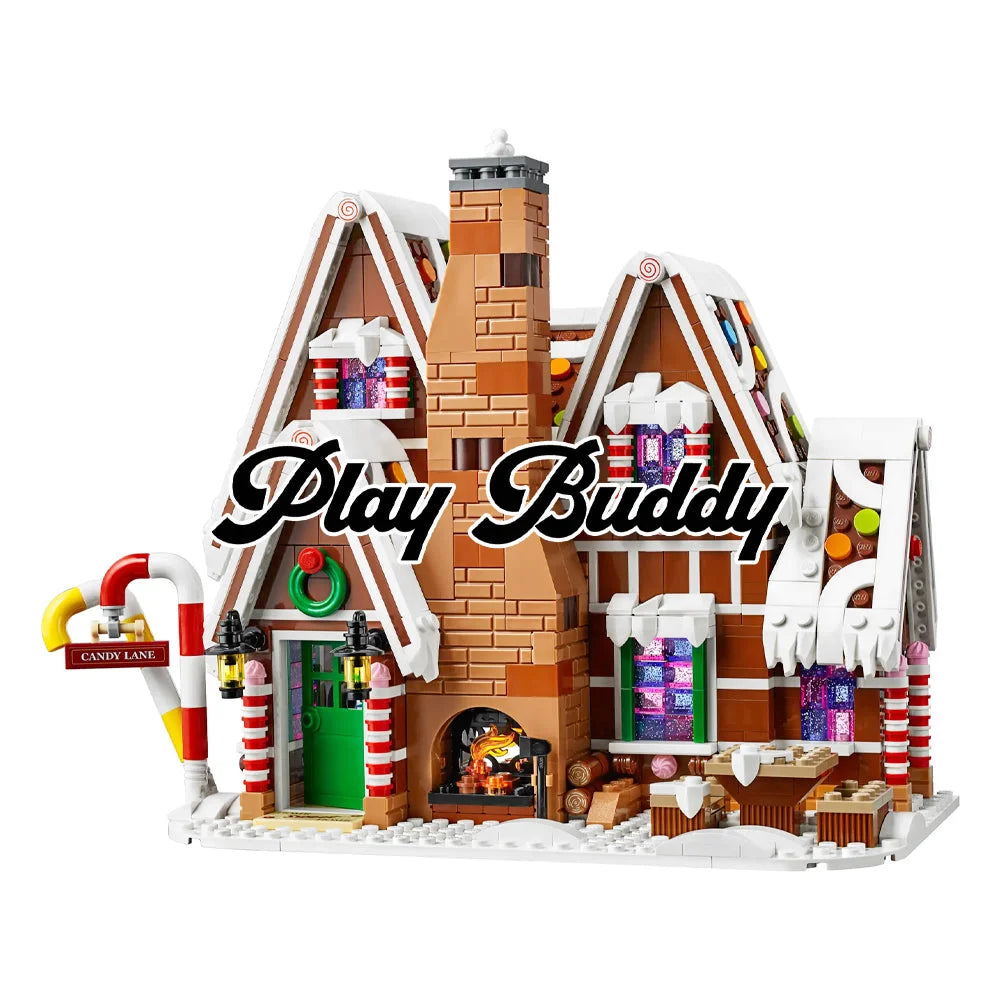 Gingerbread House (10267) 1477PCS Christmas Building Blocks Gift w/ Figures Gingerbread House Building Blocks