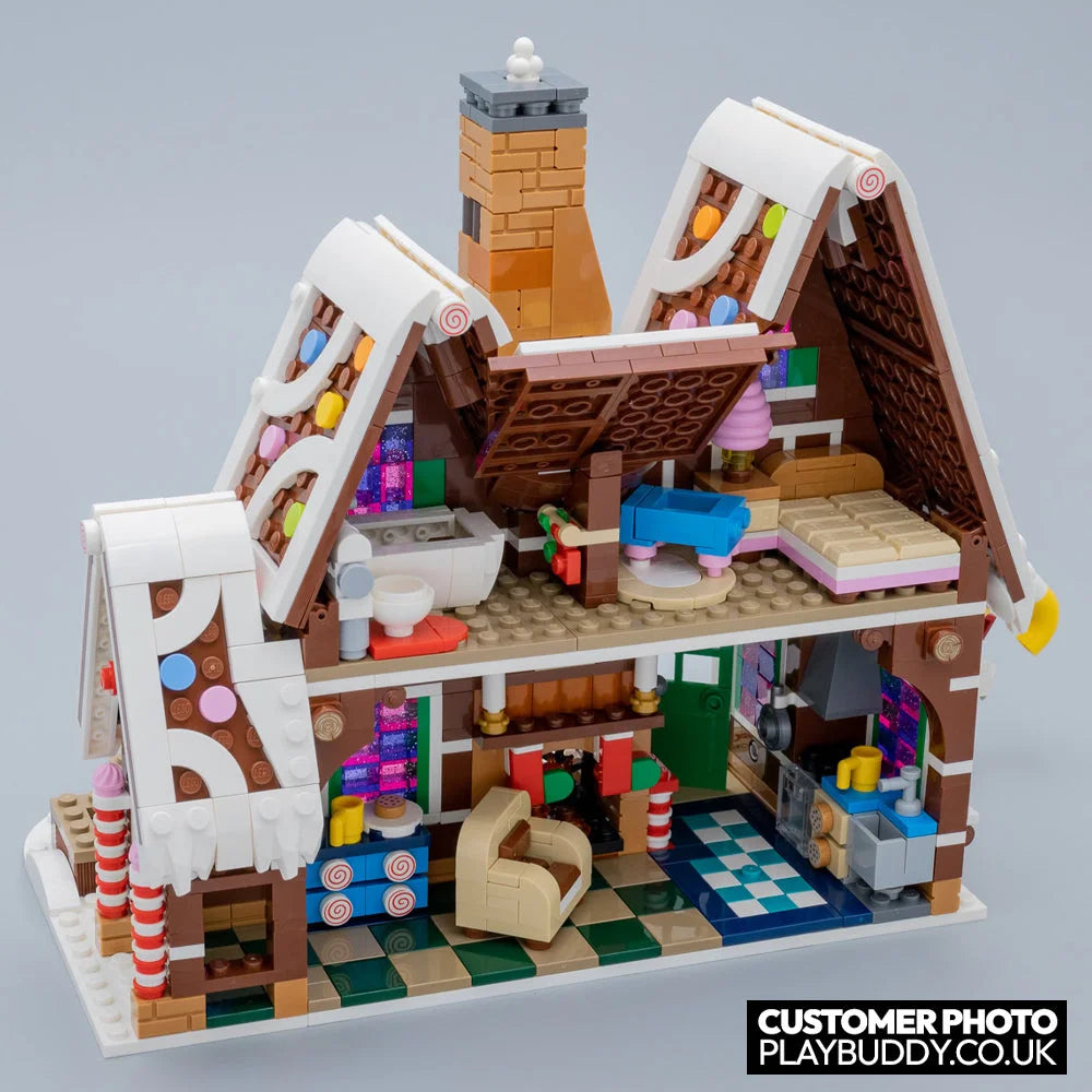 Gingerbread House (10267) 1477PCS Christmas Building Blocks Gift w/ Figures Gingerbread House Building Blocks